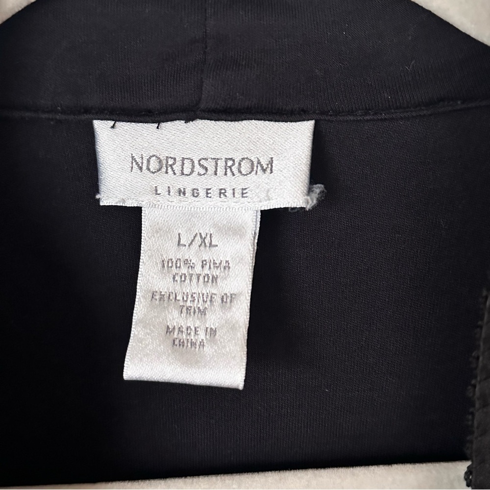 VTG Nordstrom 100% Pima Cotton L XL Sleep Night Robe Dark Blue Bath Soft Lounge - Picture 4 of 6